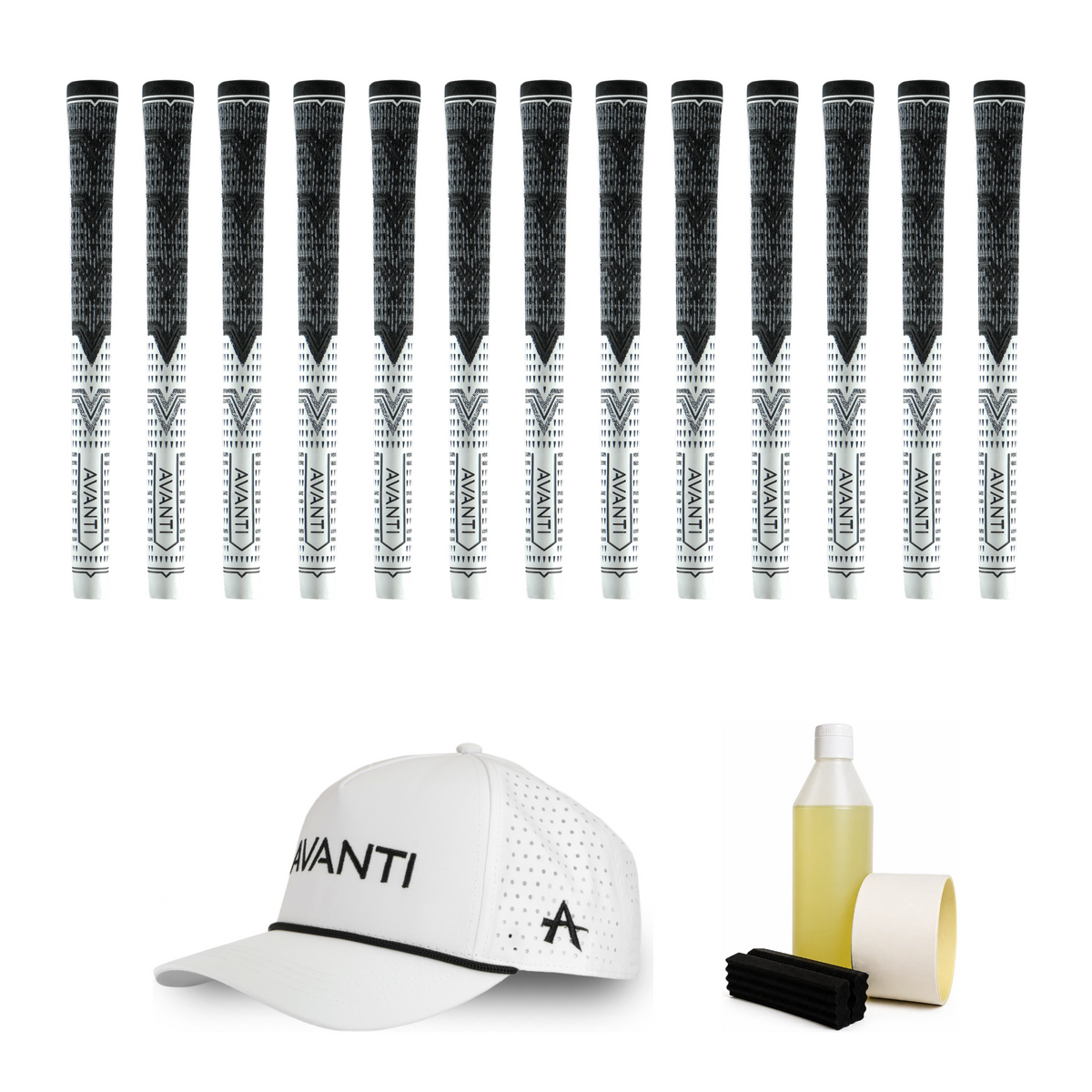 Avanti Full Set Bundle: 13 ProPlus Cord Hybrid Grips, Re-Grip Kit and TourCap