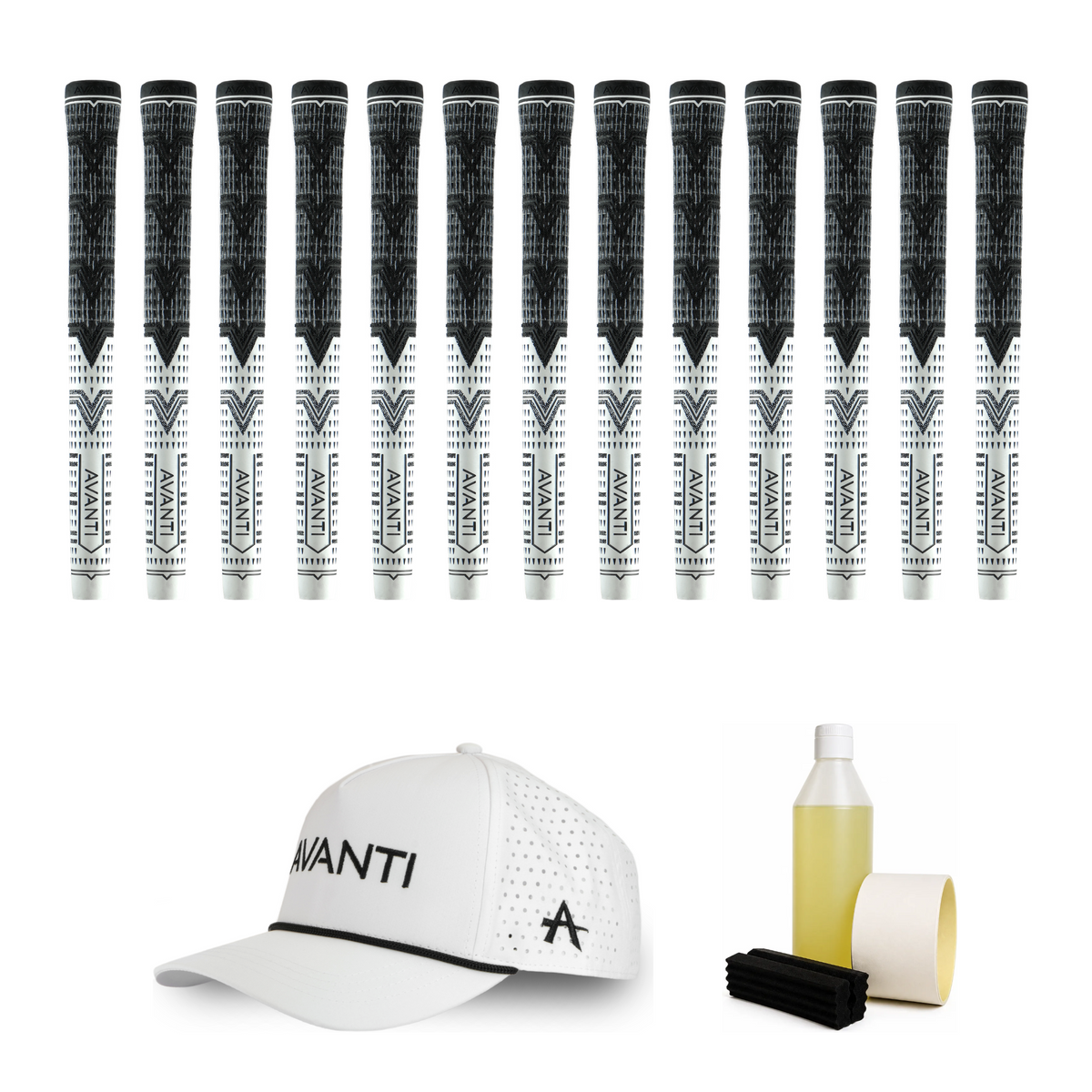 Avanti Full Set Bundle: 13 ProPlus Cord Hybrid Grips, Re-Grip Kit and TourCap